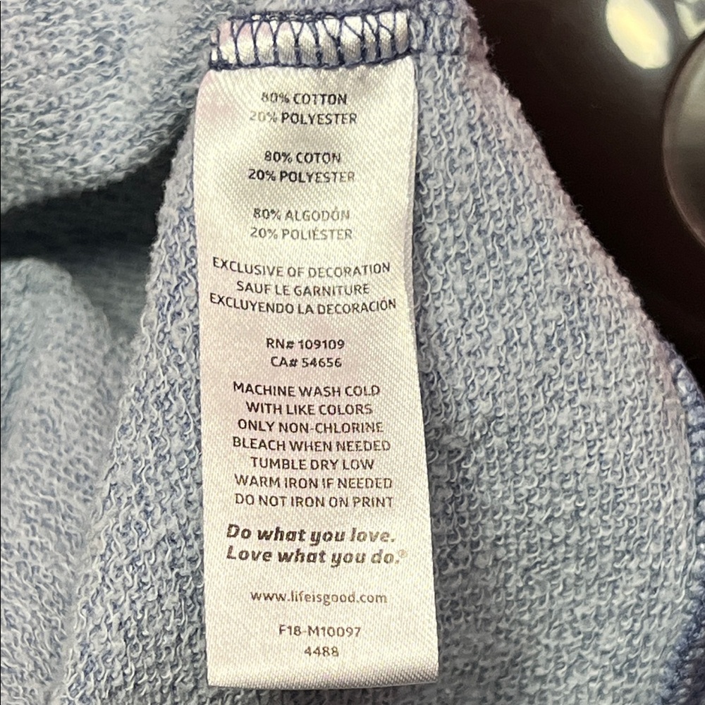 Life Is Good Men's Light Blue Hoodie medium - Picture 3 of 7